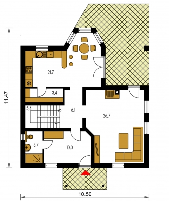 Floor plan of ground floor - KLASSIK 125